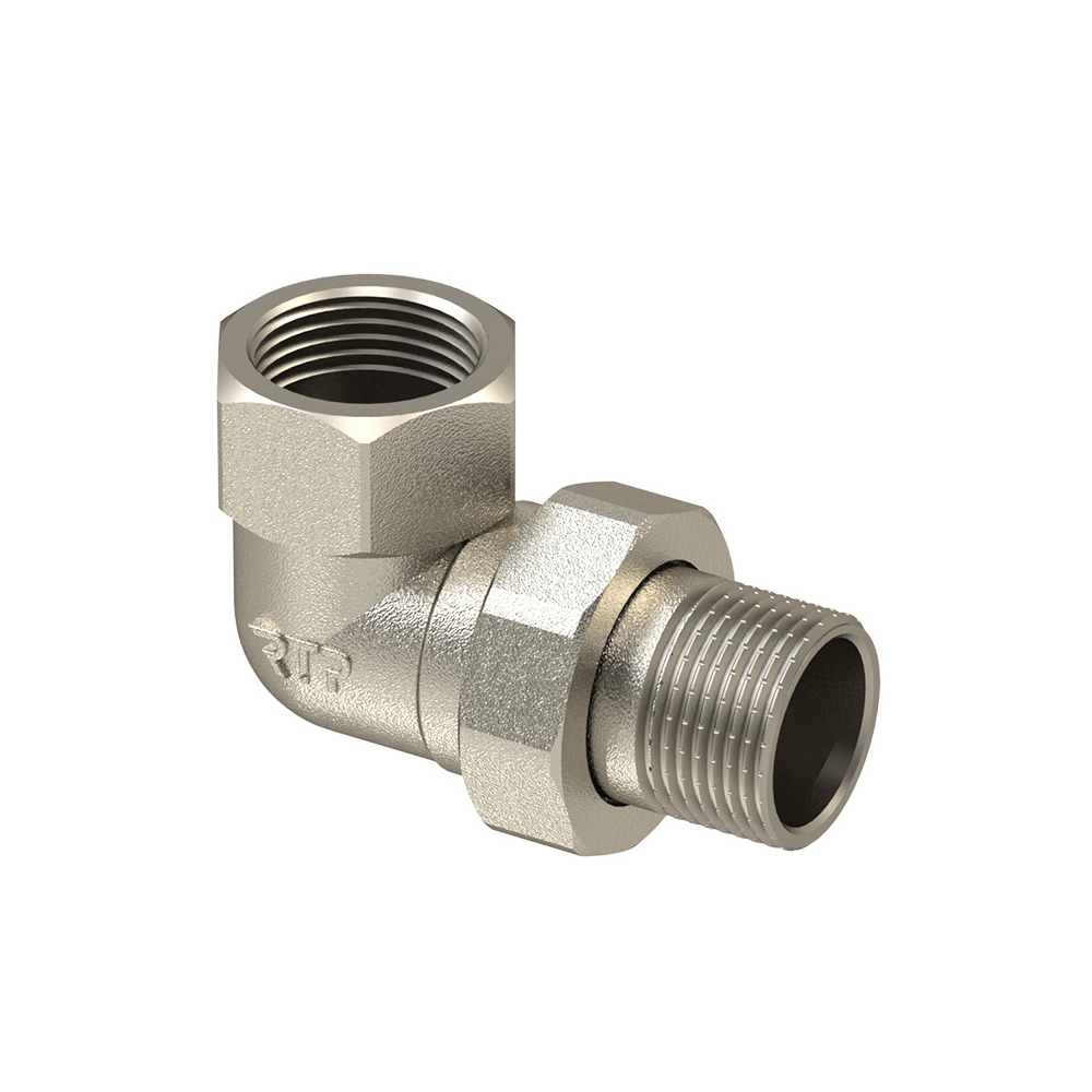 Американка угловая, латунь 3/4", еврослот, никель, РТП