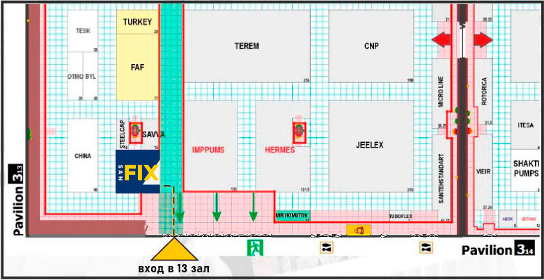 Схема зала и стенд Санфикс