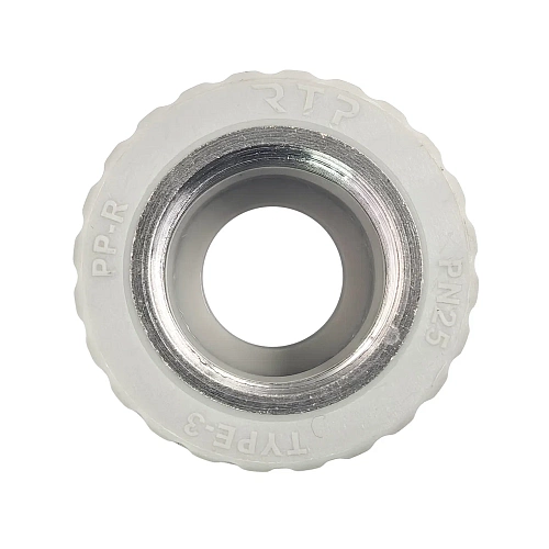 Муфта комбинированная PPR внутренняя резьба 20х3/4,  серый, РТП