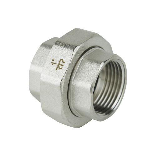 Американка прямая, латунь, внутренняя/внутренняя резьба 1", еврослот, никель, RTP