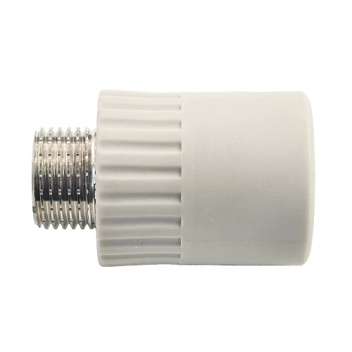 Муфта комбинированная PPR наружная резьба 25х1/2, серый, РТП