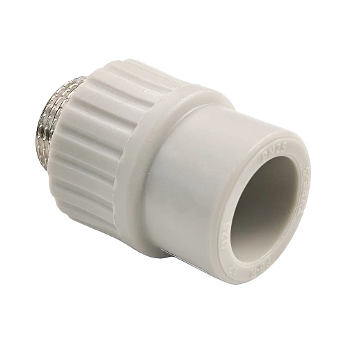 Муфта комбинированная PPR наружная резьба 25х3/4,  серый, РТП