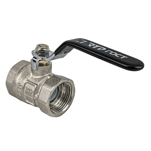 Кран шаровой ГОСТ ручка рычаг, латунь, внутренняя/внутренняя резьба  3/4",PN40 никель, RTP