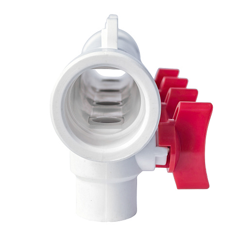 Коллектор с шаровым краном красный PPR 32х20/4,  белый, RTP