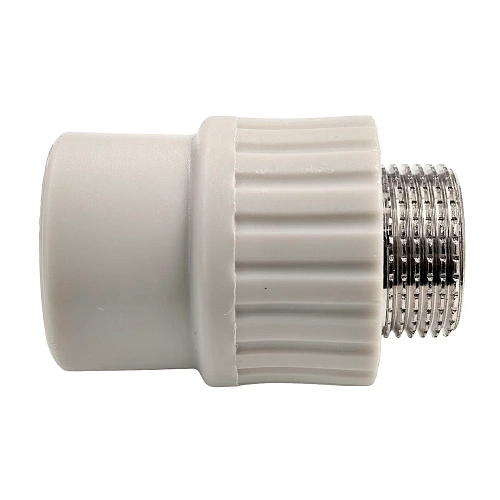 Муфта комбинированная PPR наружная резьба 25х3/4,  серый, РТП