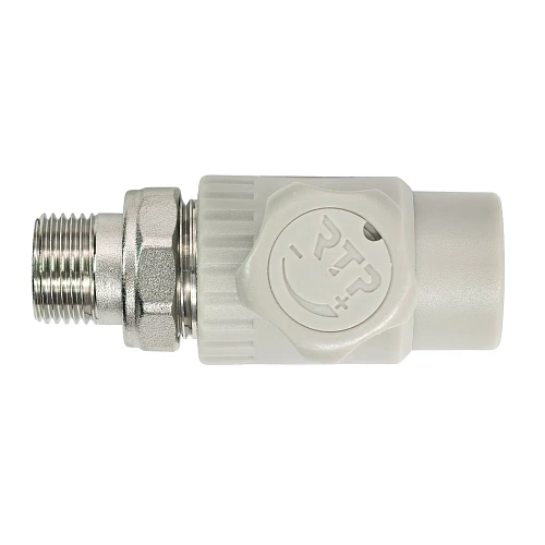 Кран шаровой для радиатора прямой PPR 20х1/2, серый, РТП