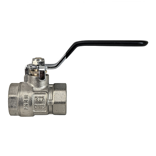 Кран шаровой ГОСТ ручка рычаг, латунь, внутренняя/внутренняя резьба 1",PN40 никель, RTP