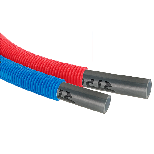 Труба EVOH PE-Xa в гофроизоляции 20х2,8х28, 100м синяя, RTP