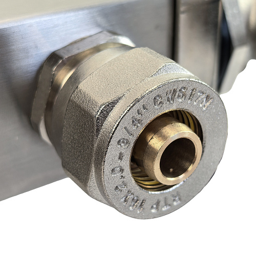 Соединитель евроконус аксиальный, латунь,16х2,0х3/4", желтый, RTP