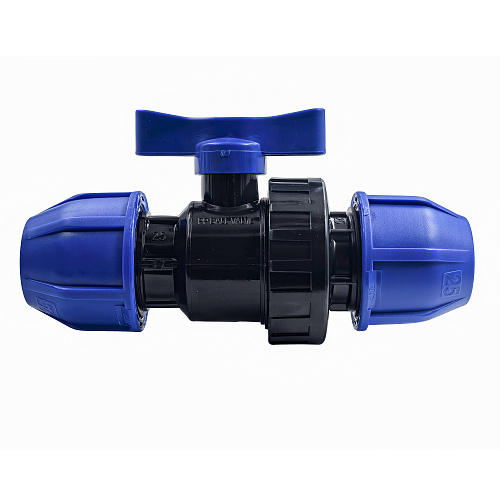 Кран шаровой компрессионный, полипропилен 25, для полиэтиленовых труб, РТП