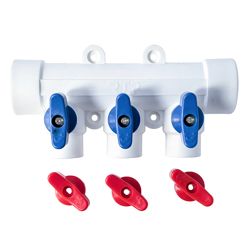 Коллектор с шаровым краном универсальный PPR 32х20/3, RTP