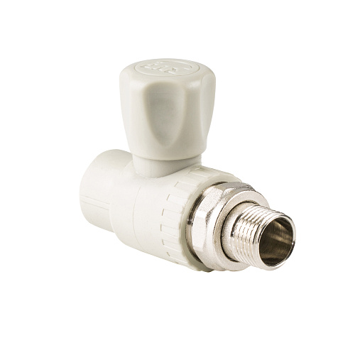 Кран шаровой для радиатора прямой PPR 25х3/4, серый, РТП