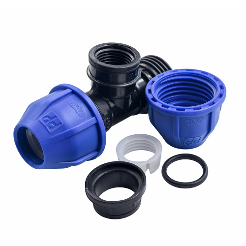 Тройник компрессионный, полипропилен внутренняя резьба 20х 1/2", для полиэтиленовых труб, РТП