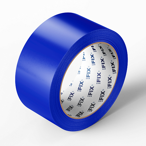 Лента клейкая армированная 50х25000, синяя, SANFIX