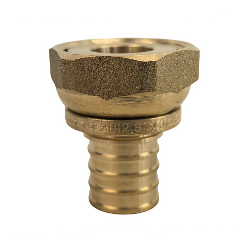 Муфта с накидной гайкой аксиальная, латунь,20х3/4", желтый, RTP