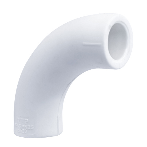 Угольник плавноизогнутый, PPR, внутреннее/внутреннее соединение 32х90°, белый, RTP