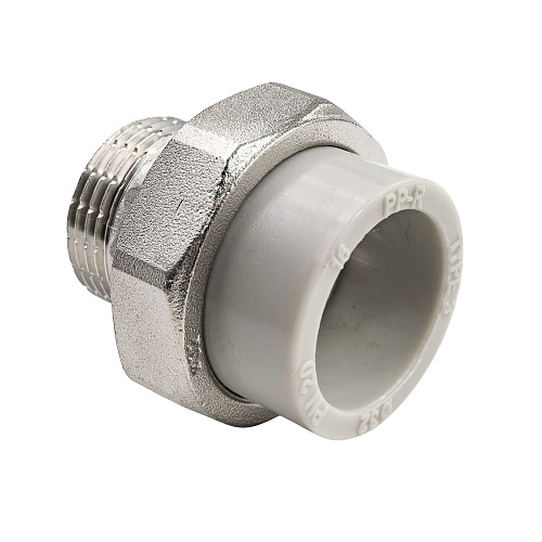 Муфта комбинированная разъемная (Американка) PPR наружная резьба 32х1" PN20 серый РТП
