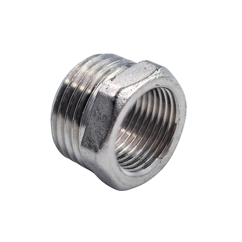 Футорка, латунь, наружная/внутренняя резьба 1/2"х3/8", еврослот, никель, РТП