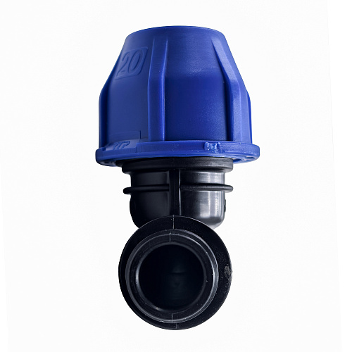 Отвод компрессионный, полипропилен наружная резьба 20х 1/2", для полиэтиленовых труб, РТП