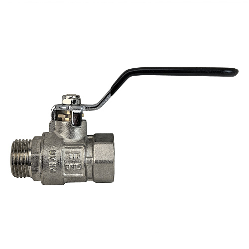 Кран шаровой ГОСТ ручка рычаг, латунь, внутренняя/наружная резьба 1",PN40 никель, RTP