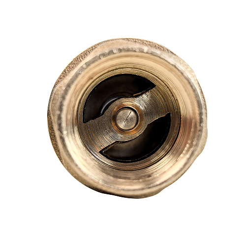 Обратный клапан с латунным стержнем, латунь, внутренняя/внутренняя резьба  1/2",PN40 индивидуальная упаковка, желтый, RTP