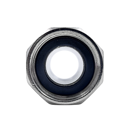 Штуцер для присоединения счетчика воды, латунь, наружная резьба 1/2" L 40, еврослот, никель, RTP