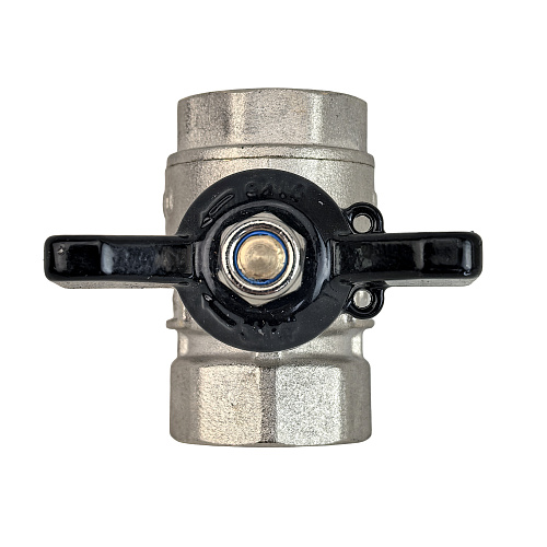 Кран шаровой ГОСТ ручка бабочка, латунь, внутренняя/внутренняя резьба 1",PN40 никель, RTP