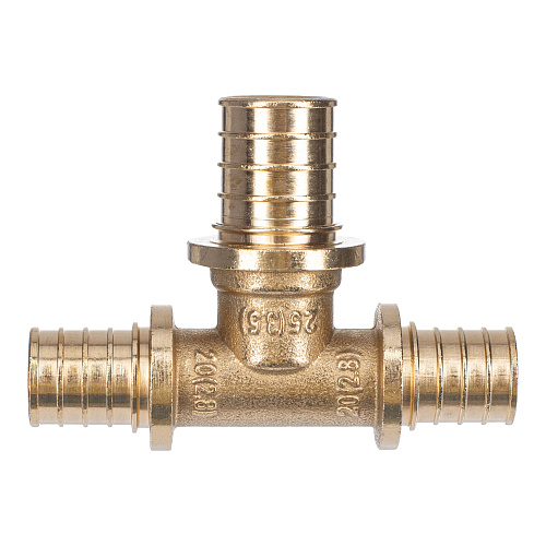 Тройник переходной аксиальный, латунь,20х25х20, желтый, RTP