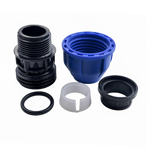 Муфта компрессионная, полипропилен наружная резьба 20х 3/4", для полиэтиленовых труб, РТП