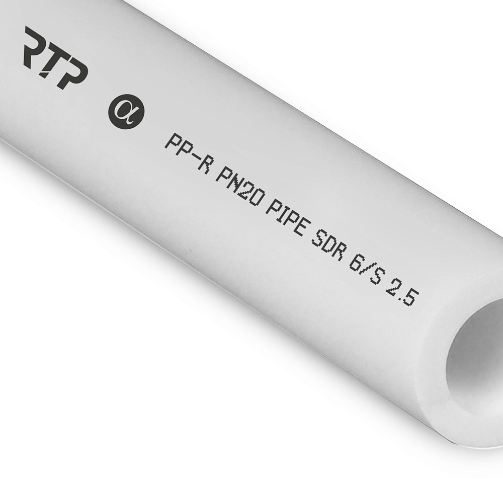 Труба PPR 20х3,4 PN20 белый 4м РТП