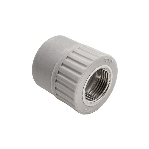 Муфта комбинированная PPR внутренняя резьба 32х 3/4,  серый, РТП