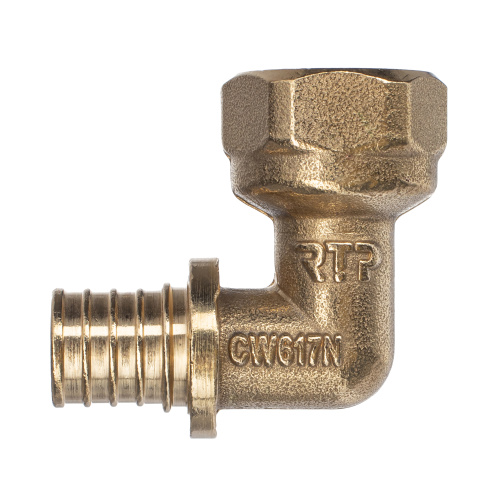 Угольник аксиальный, латунь, внутренняя резьба,16х1/2", желтый, RTP