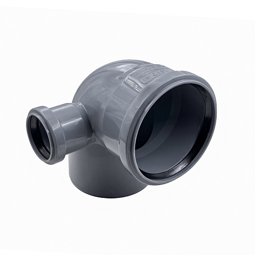 Отвод левый ВК ПП 110/50х87, серый,РТП