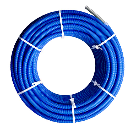 Труба EVOH PE-Xa в гофроизоляции 20х2,8х28, 100м синяя, RTP