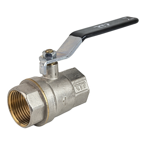 Кран шаровой ручка рычаг, латунь, внутренняя/внутренняя резьба 1",PN40 еврослот, никель, RTP