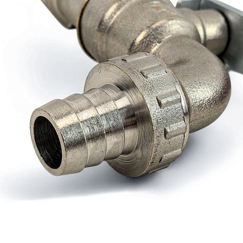 Кран шаровой водоразборный ручка рычаг, латунь, наружная/наружная резьба 1/2"х1/2"-14, индивидуальная упаковка, никель, RTP