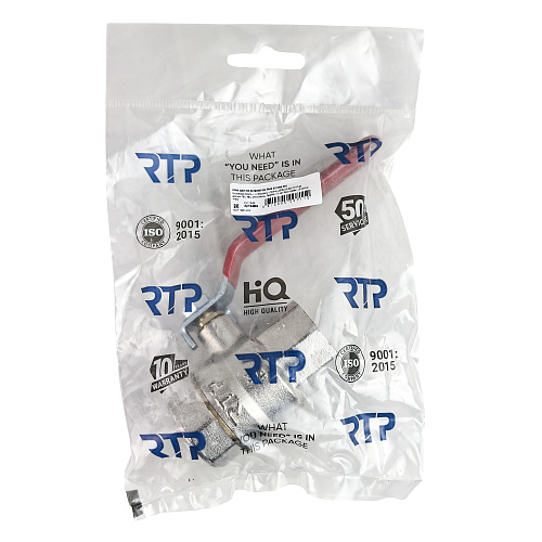 Кран шаровой ручка рычаг, латунь, внутренняя/внутренняя резьба  3/4",PN40 еврослот, никель, РТП