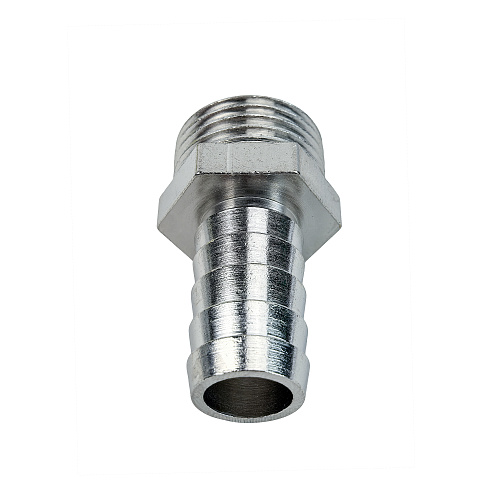 Штуцер для шланга, латунь, наружная резьба 14х1/2", никель, RTP