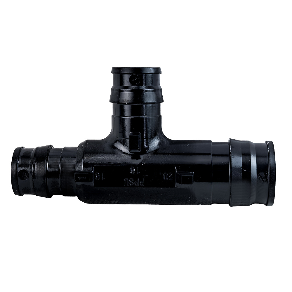 Тройник переходной радиальный PPSU 20x16x16, черный,RTP