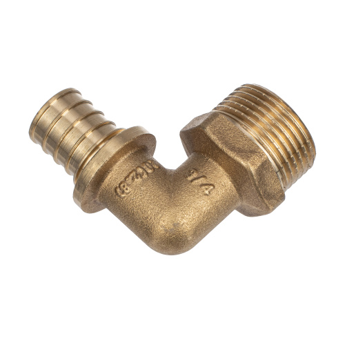 Угольник аксиальный, латунь, наружная резьба,20х3/4", желтый, RTP