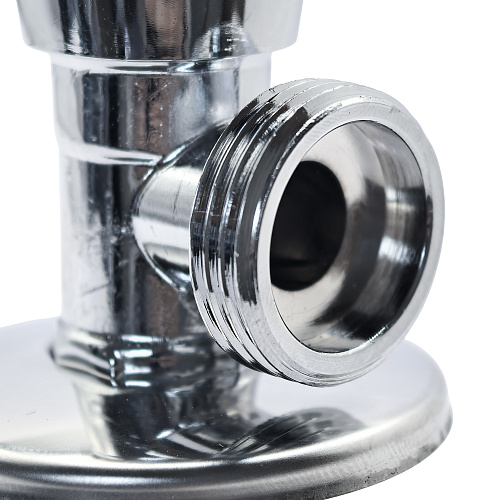 Вентиль угловой удлиненный, латунь 1/2"х3/4", еврослот, хромированный, РТП