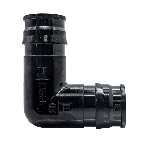 Угольник радиальный PPSU 20, черный,RTP