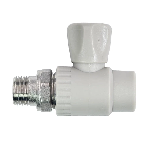 Кран шаровой для радиатора прямой PPR 20х1/2, серый, РТП