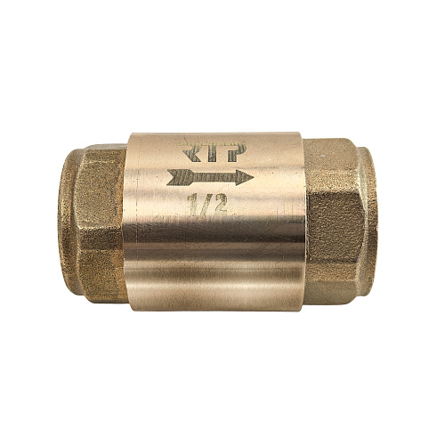 Обратный клапан с латунным стержнем, латунь, внутренняя/внутренняя резьба  1/2",PN40 индивидуальная упаковка, желтый, RTP