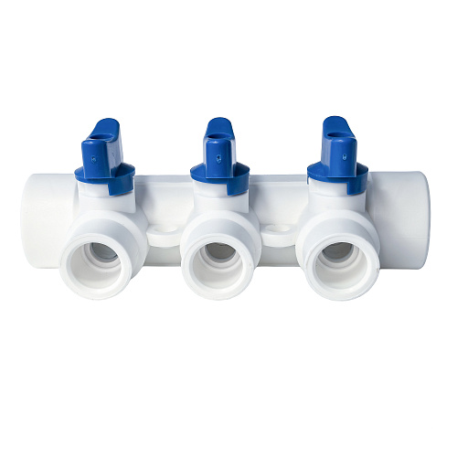 Коллектор с шаровым краном универсальный PPR 32х20/3, RTP