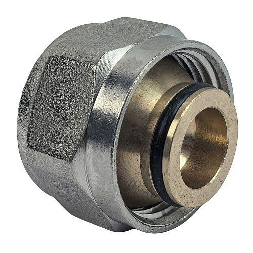 Соединитель евроконус аксиальный, латунь,16х2,0х3/4", желтый, RTP