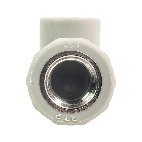 Угольник комбинированный PPR внутренняя резьба 20х 1/2,  серый, РТП