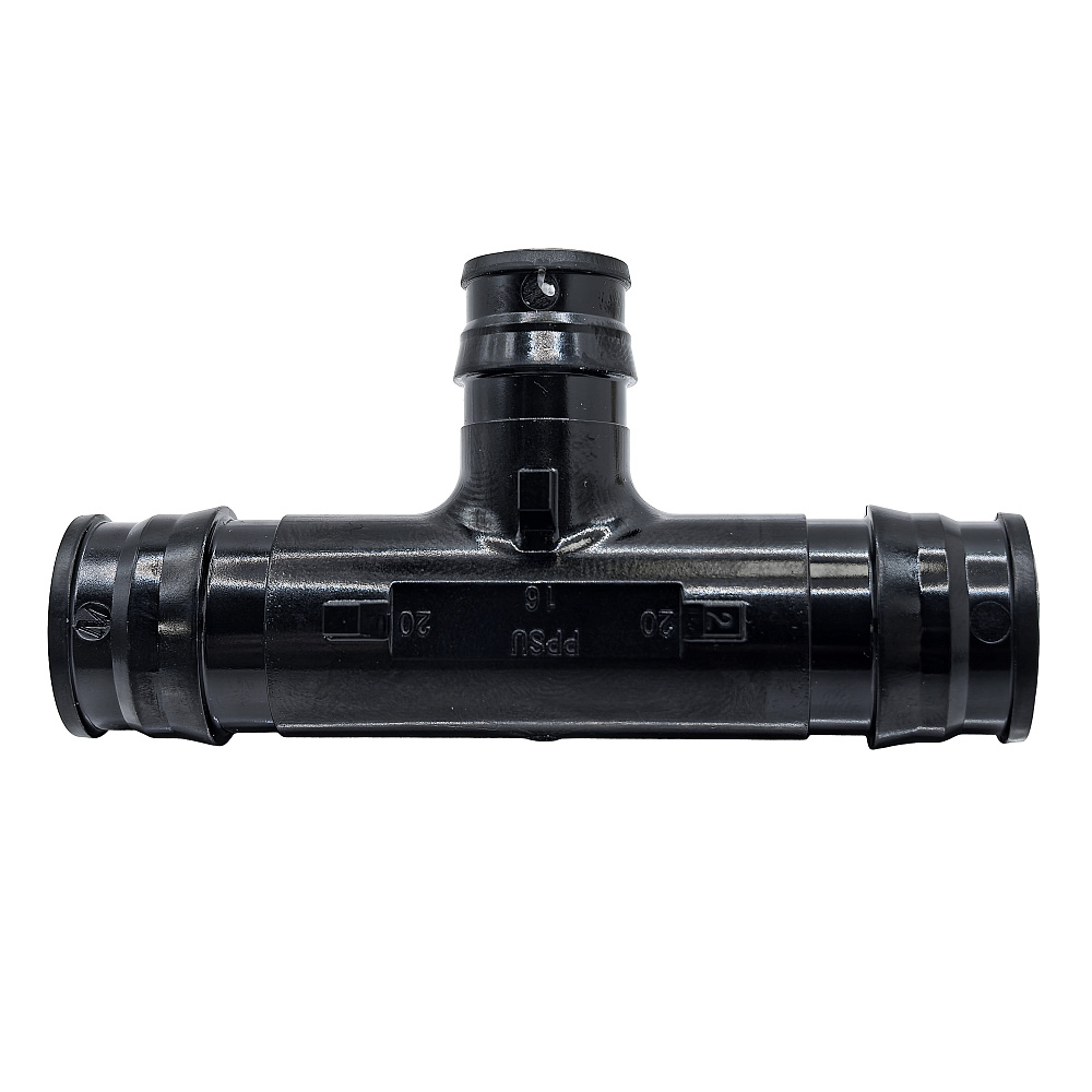 Тройник переходной радиальный PPSU 20x16x20, черный,RTP