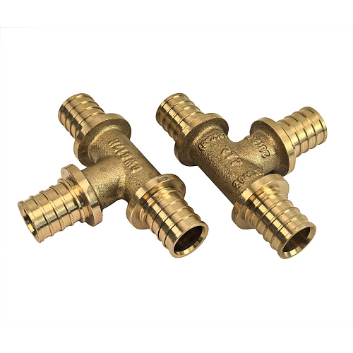 Тройник аксиальный, латунь,20, желтый, RTP