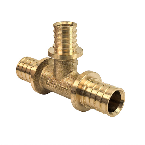 Тройник переходной аксиальный, латунь,20х16х20, желтый, RTP